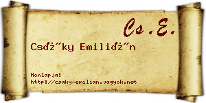 Csáky Emilián névjegykártya